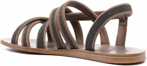 Brunello Cucinelli Monili-chain strappy sandals Brown