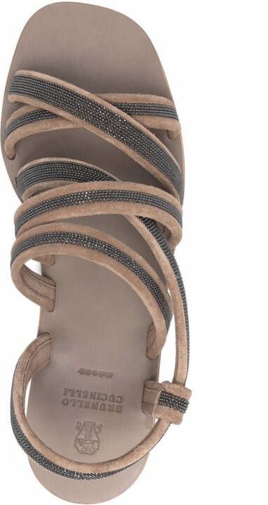 Brunello Cucinelli Monili-chain strappy sandals Brown