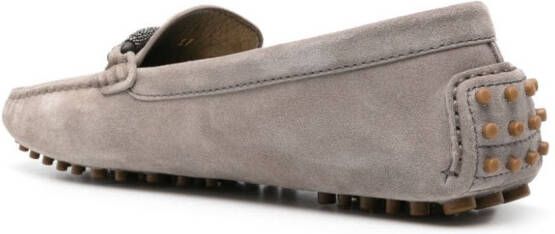 Brunello Cucinelli Monili-detail suede loafers Neutrals