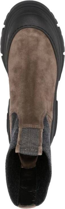 Brunello Cucinelli Monili-embellished ankle boots Brown