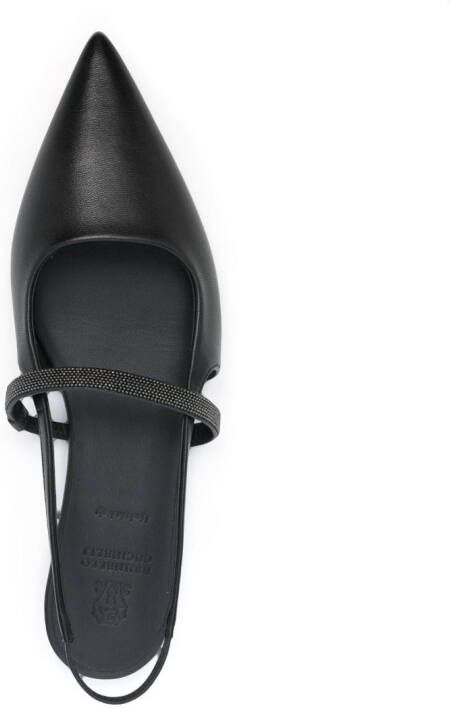 Brunello Cucinelli Monili-embellished ballerina shoes Black