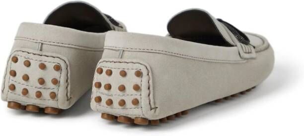 Brunello Cucinelli Monili-embellished suede loafers Grey