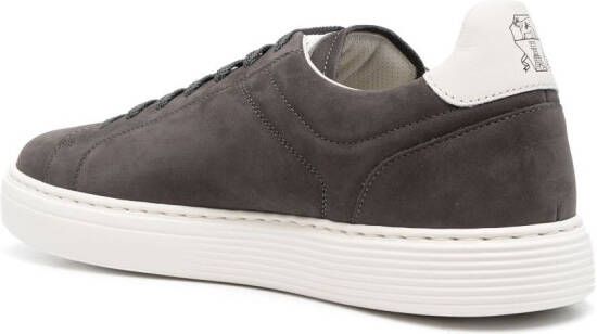 Brunello Cucinelli nubuck-leather low-top sneakers Grey