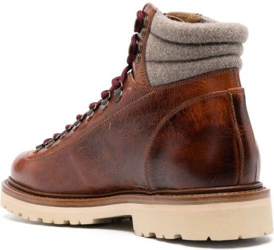 Brunello Cucinelli padded ankle lace-up boots Brown