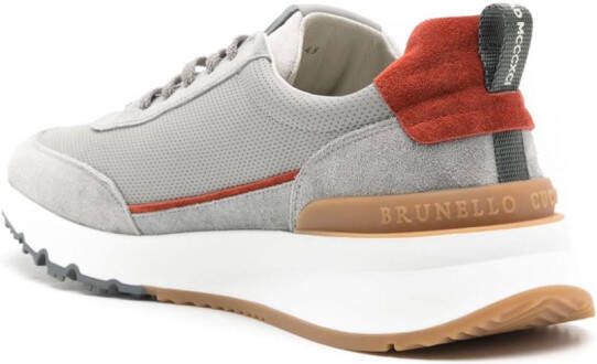 Brunello Cucinelli panelled-design leather sneakers Grey