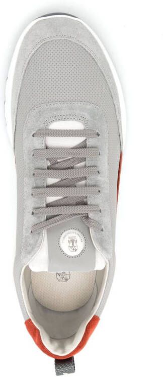 Brunello Cucinelli panelled-design leather sneakers Grey