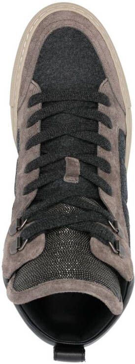 Brunello Cucinelli panelled high-top sneakers Grey