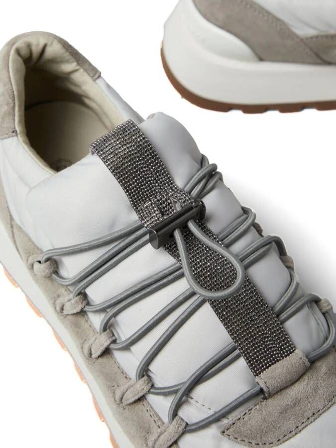 Brunello Cucinelli panelled leather sneakers Grey