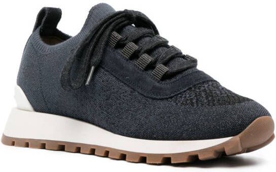 Brunello Cucinelli panelled low-top sneakers Blue