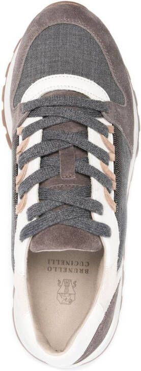 Brunello Cucinelli panelled low-top sneakers Grey