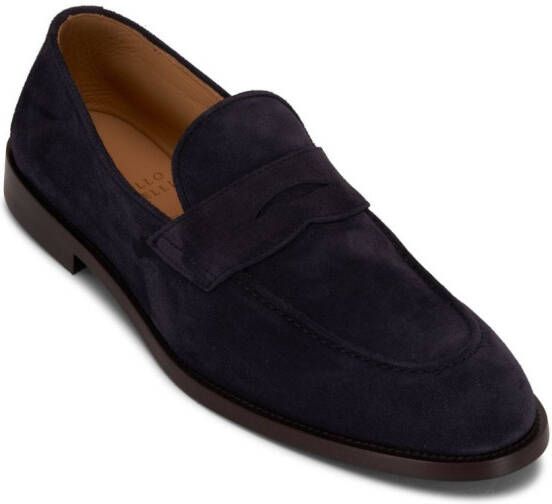 Brunello Cucinelli penny-slot suede loafers Blue