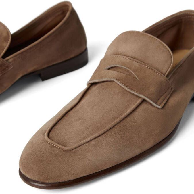 Brunello Cucinelli penny-slot suede loafers Brown