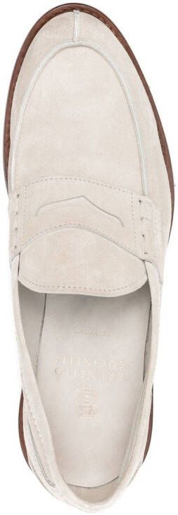 Brunello Cucinelli penny-slot suede loafers Neutrals