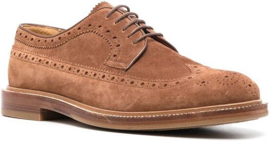 Brunello Cucinelli perforated suede brogues Brown