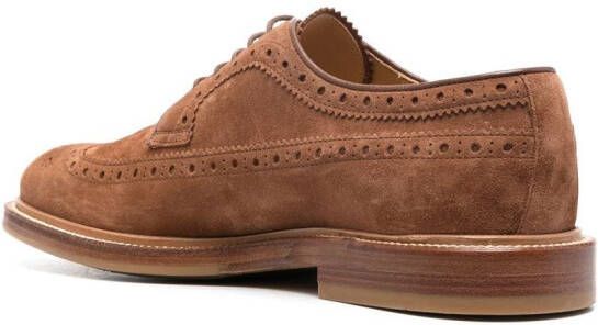 Brunello Cucinelli perforated suede brogues Brown