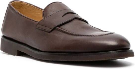 Brunello Cucinelli polished-finish calf-leather loafers Brown