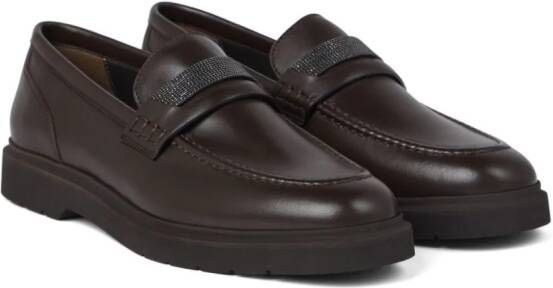 Brunello Cucinelli polished-finish loafers Brown