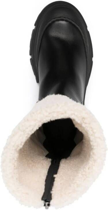 Brunello Cucinelli shearling-trim combat boots Black
