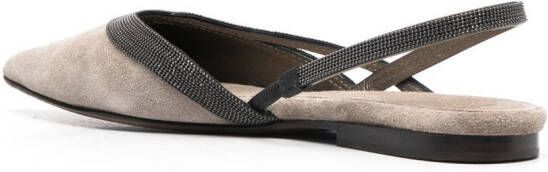 Brunello Cucinelli slingback pointed-toe shoes Neutrals