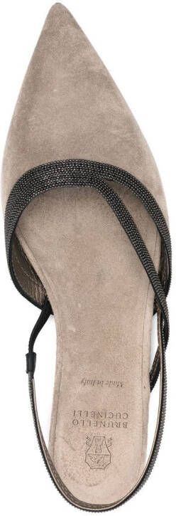 Brunello Cucinelli slingback pointed-toe shoes Neutrals