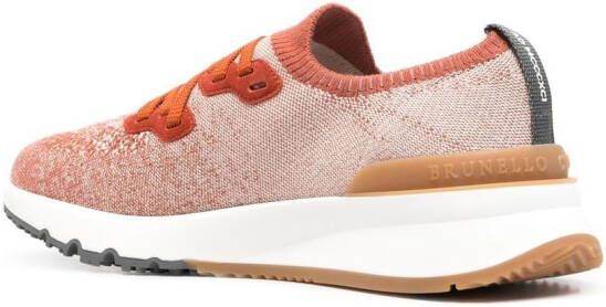 Brunello Cucinelli speckled low-top sneakers Orange