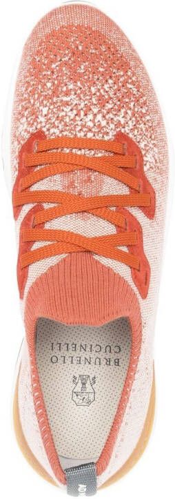 Brunello Cucinelli speckled low-top sneakers Orange