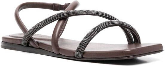 Brunello Cucinelli strappy flat sandals Brown