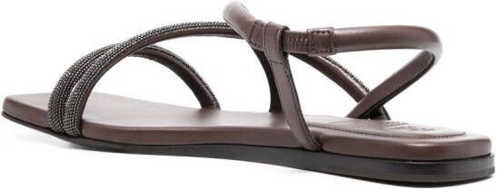 Brunello Cucinelli strappy flat sandals Brown