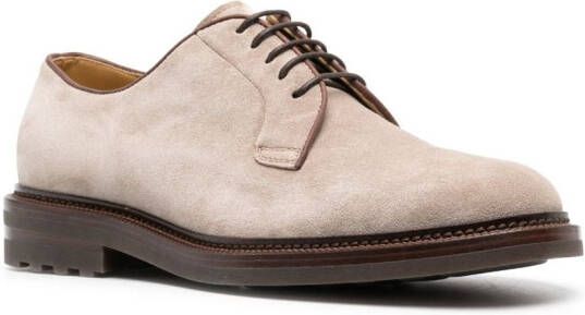 Brunello Cucinelli suede derby shoes Neutrals