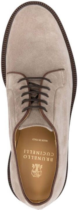 Brunello Cucinelli suede derby shoes Neutrals