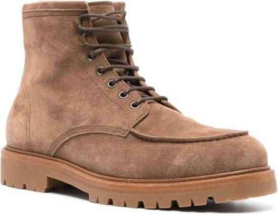 Brunello Cucinelli suede lace-up ankle boots Brown