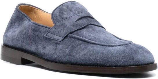 Brunello Cucinelli suede penny loafers Blue