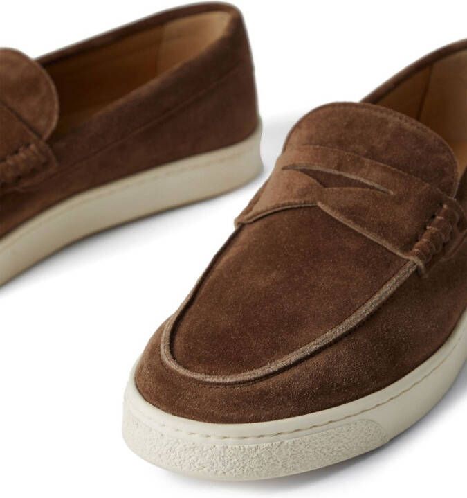 Brunello Cucinelli suede penny loafers Brown