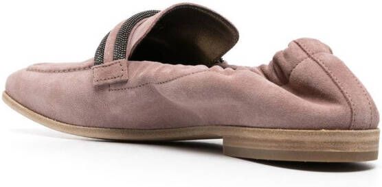 Brunello Cucinelli suede slip-on loafers Pink