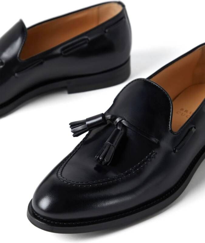 Brunello Cucinelli tassel-detail leather loafers Black