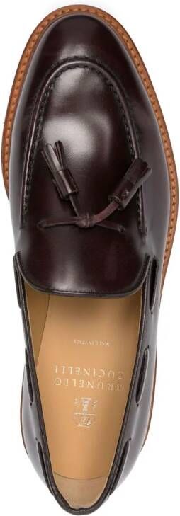 Brunello Cucinelli tassel-detail leather loafers Brown