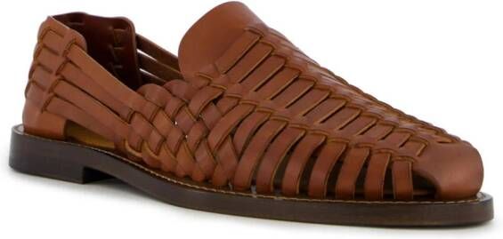 Brunello Cucinelli woven leather sandals Brown