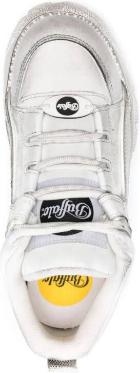Buffalo London logo-appliqué leather sneakers White