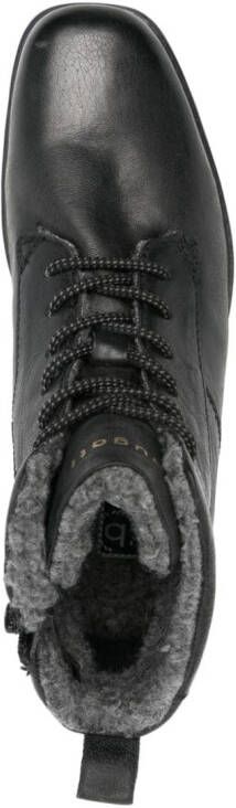 Bugatti logo-plaque leather boots Black