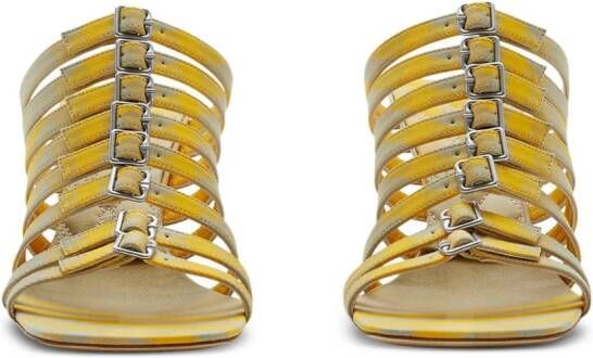 Burberry 105mm checkered cotton sandals Yellow