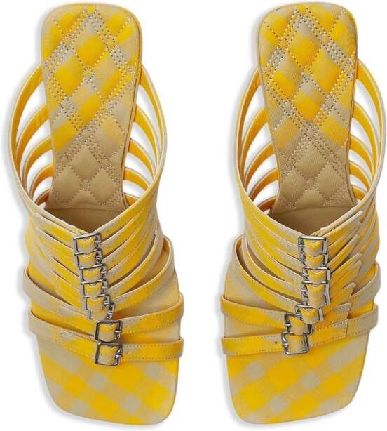 Burberry 105mm checkered cotton sandals Yellow
