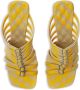 Burberry 105mm checkered cotton sandals Yellow - Thumbnail 4