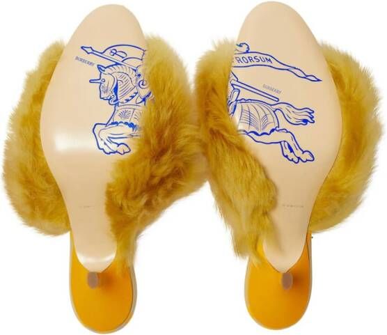 Burberry 60mm shearling open-toe sandals Yellow