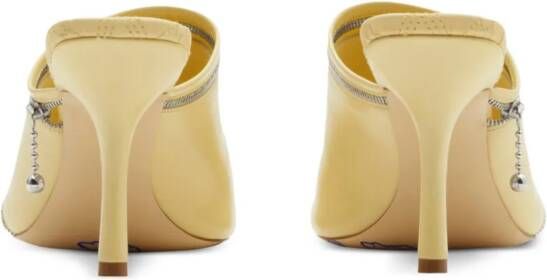 Burberry 85mm decorative-zip leather sandals Yellow
