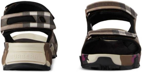 Burberry Arthur check-pattern sandals Brown