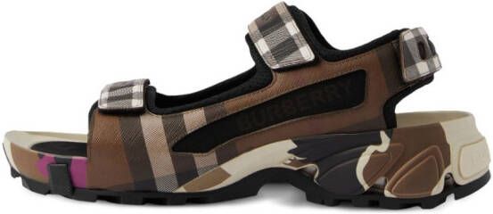 Burberry Arthur check-pattern sandals Brown