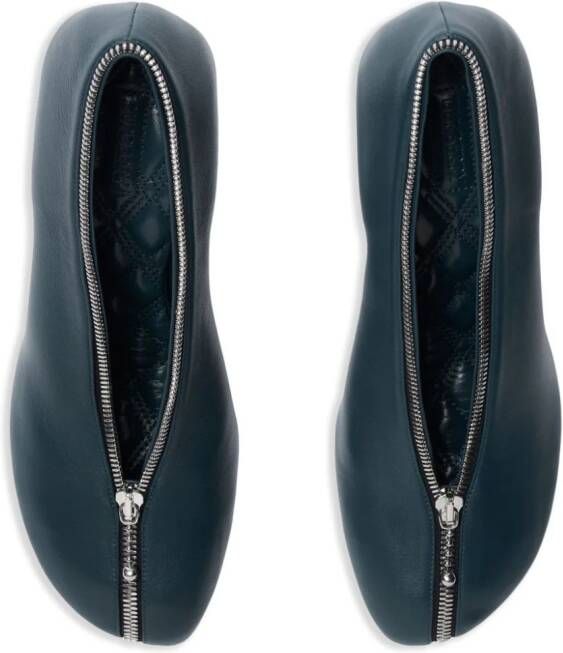 Burberry Baby Zip 100mm leather pumps Blue