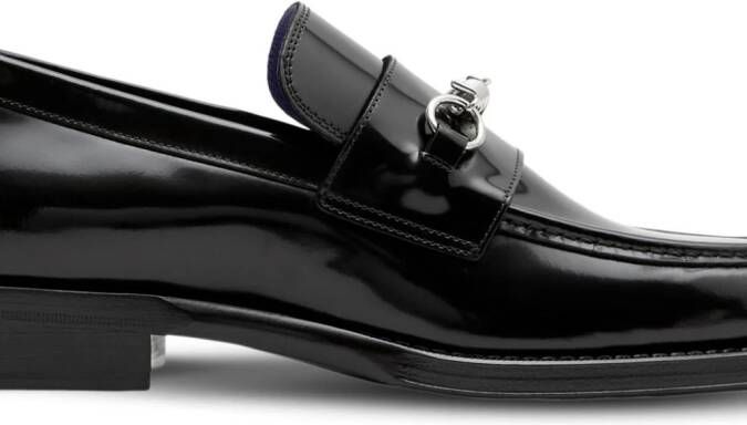 Burberry barbed-wire leather loafers Black