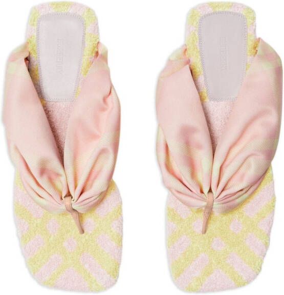 Burberry check open-toe flat sandals Pink