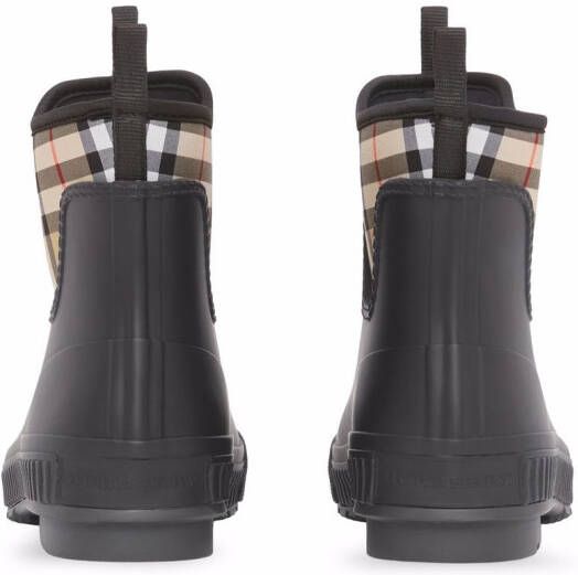 Burberry check-panel rain boots Black